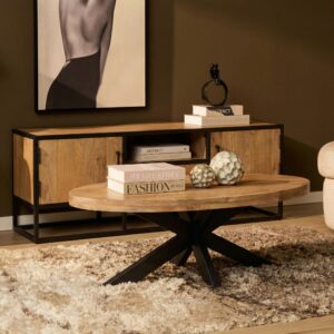Ovale salontafel Dakota  Naturel Mangohout 130 cm